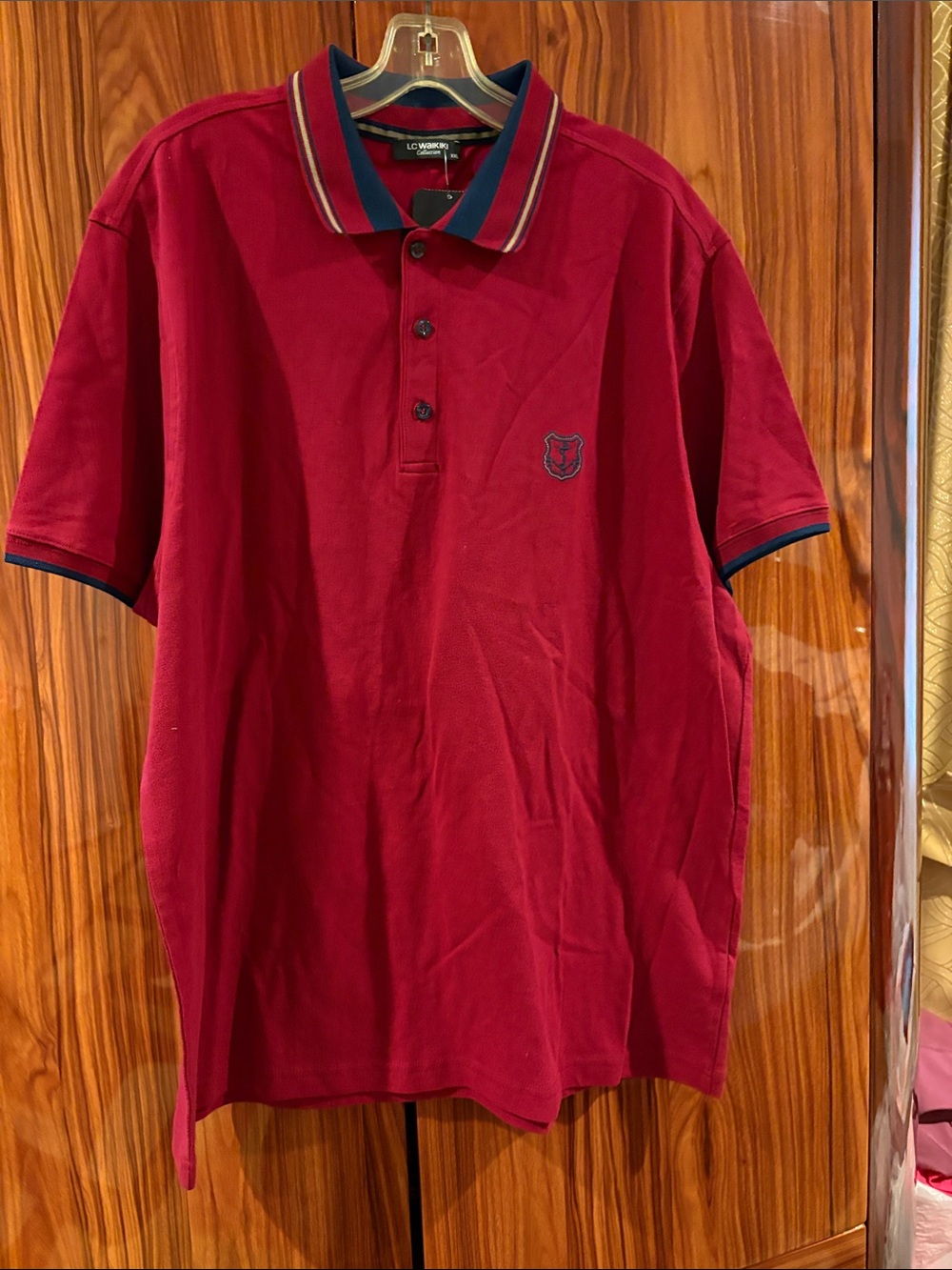 LC Waikiki Men's Burgundy Polo with Contrast Trim